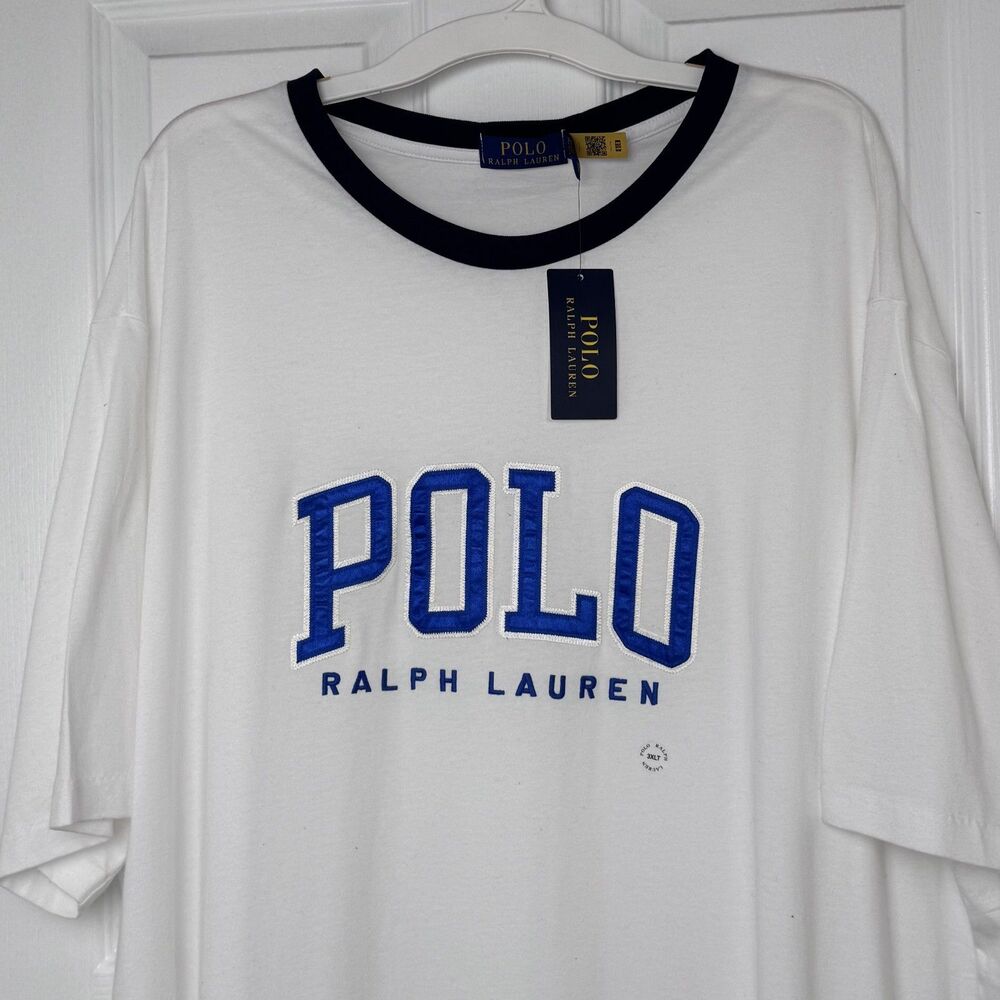 Polo Ralph Lauren Big & Tall Logo Jersey Classic Fit White T-Shirt 3XLT